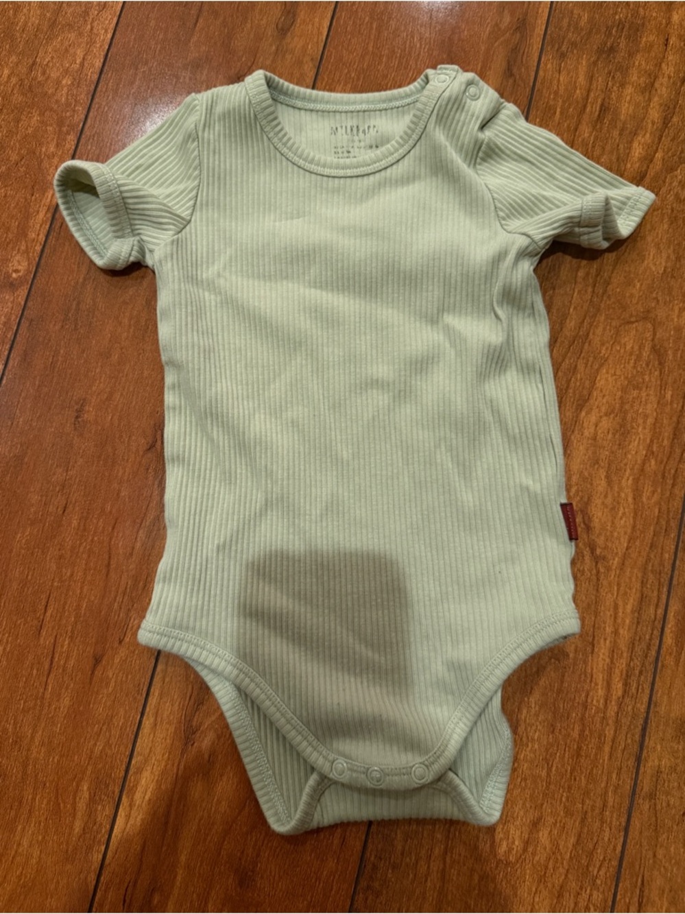 Milkbarn Sage Green Ribbed Baby One-Piece,6-12M